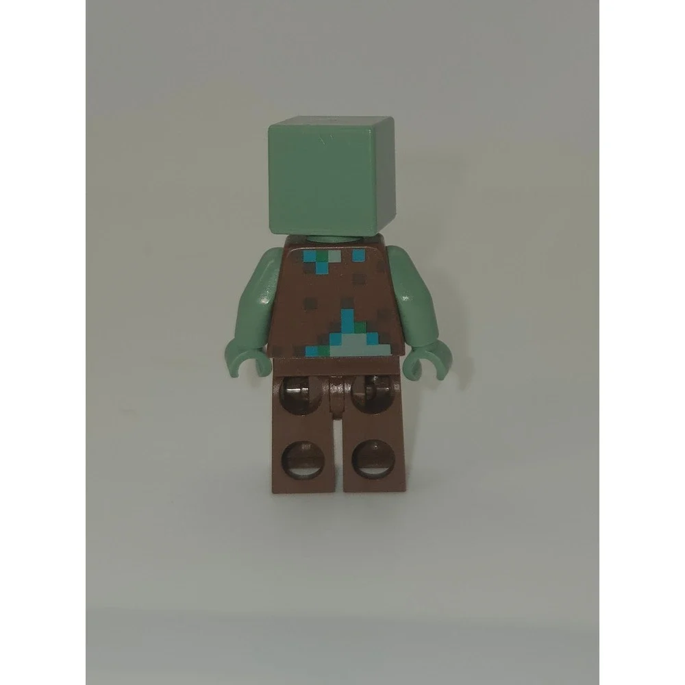 LEGO Minecraft Zombie Drowned Minifigure Brown Excellent